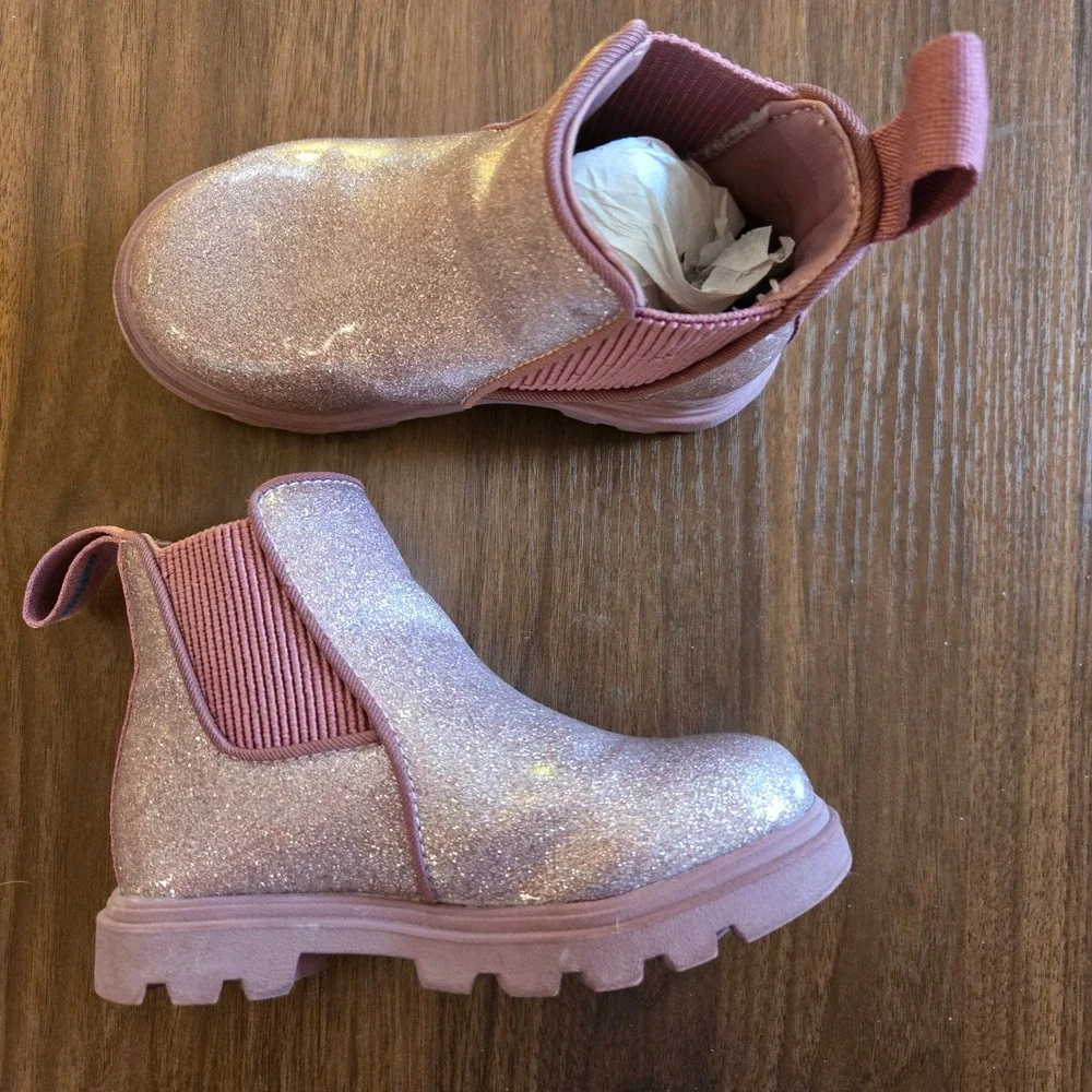Native Kensington Treklite Pink Glitter Chelsea Boots Kids Size C8 43108043-5992